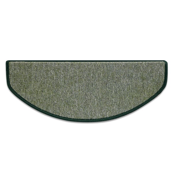 FLOORDIREKT Stufenmatte York - Widerstandsfähig & Pflegeleicht - Grün - Halbrund - 23.5 x 65 cm