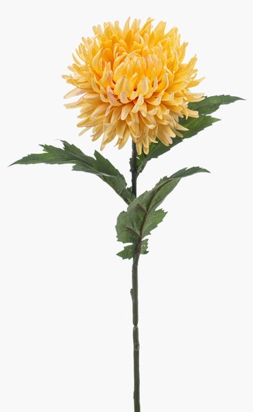 Künstliche Chrysantheme aus Textil in Gelb.