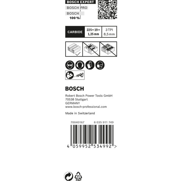 Bosch 10x Expert Aerated Concretet S 1141 HM Säbelsägeblatt - 2608900409