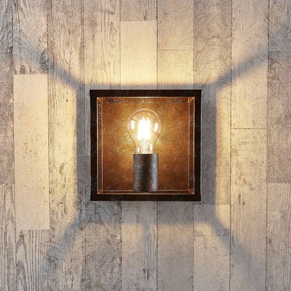 Lindby Deckenlampe Emin (Landhaus, Vintage Rustikal) in Braun aus Metall (1 flammig E27) - Deckenleuchte Lampe Wohnzimmerleuchte