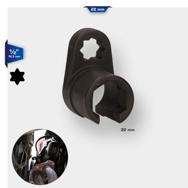 Lambdasonden-Nuss 22 mm, Antrieb 12,5 mm, Steckschlüssel