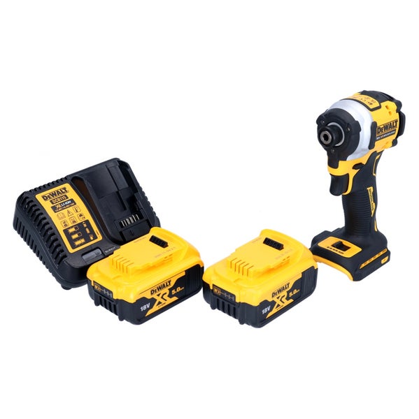 DeWALT Akku-Schlagschrauber 18 Volt Set mit zwei 5,0 Amperestunden Akkus und Ladegerät.