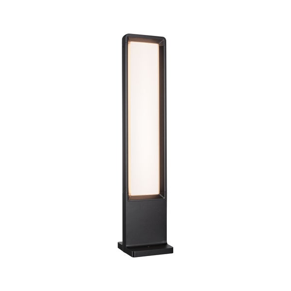 Moderne LED-Sockelleuchte für den Außenbereich, schlankes rechteckiges Design in Anthrazit.