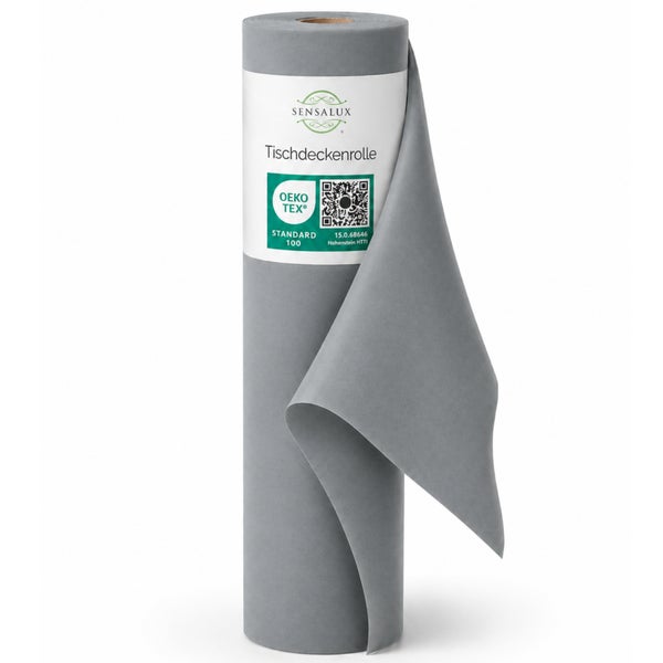 Sensalux Tischdeckenrolle aus Vlies mit OEKO-TEX Standard 100 Zertifizierung.