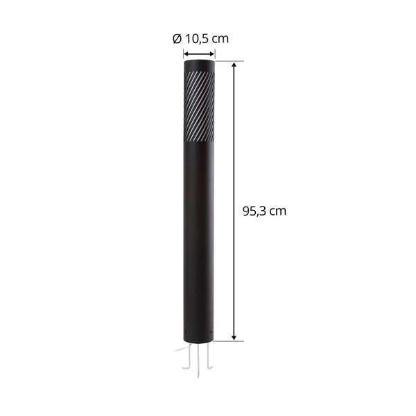 Lindby Außenleuchte Lurinda (spritzwassergeschützt (Modern) in Schwarz aus Metall (1 flammig, E27) - Wegeleuchte Pollerleuchte Wegelampe Sockelleuchte