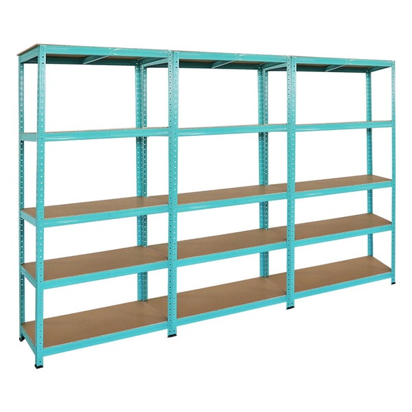 PROREGAL Mega Deal 3x Schwerlastregal GREEN HULK, HxBxT 180x90x40cm, Fachlast 175kg, 5 Ebenen, Grün, Kellerregal, Steckregal, Garagenregal, Lagerregal