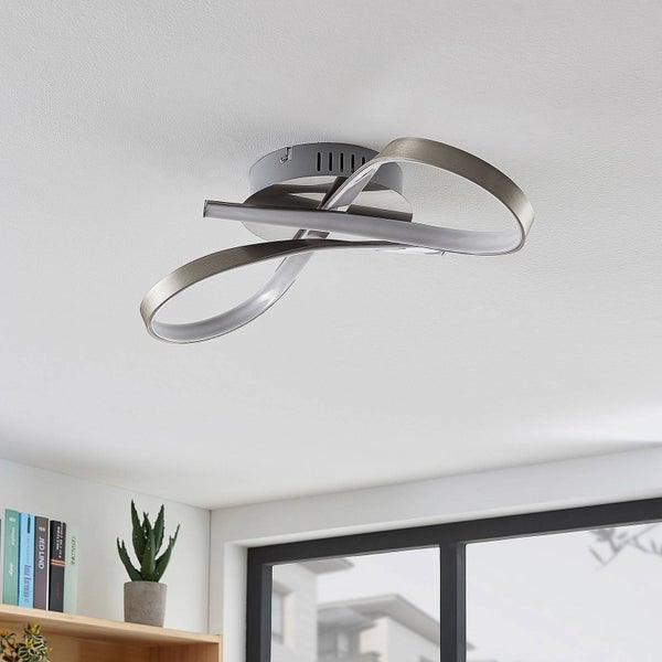 Lindby LED Deckenleuchte Alana (Modern) in Alu aus Aluminium (1 flammig, ) - Lampe Deckenlampe Wohnzimmerleuchte