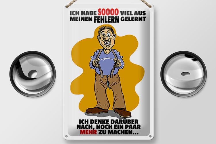 Blechschild Spruch 20x30 Ich habe viel aus Fehlern gelernt