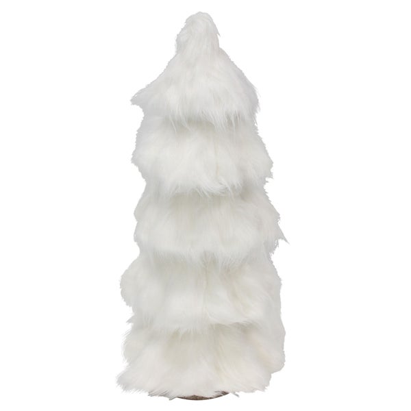 Dekorativer Weihnachtsbaum aus Kunstfell zur weihnachtlichen Innendekoration.