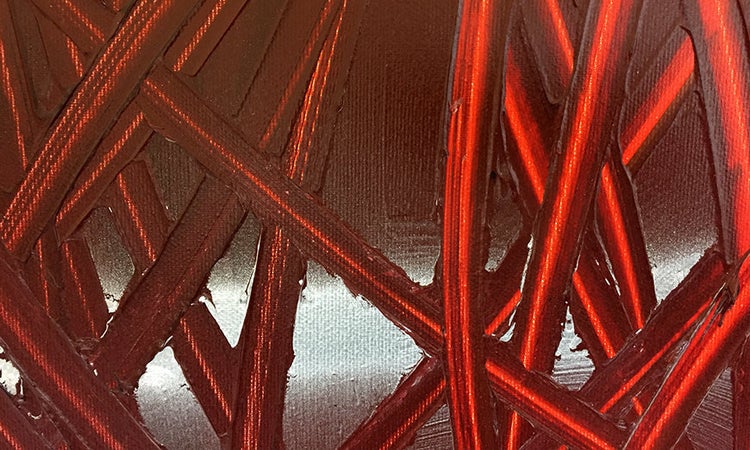 Das Wohnzimmerbild -Red Push 2.0- 200x80x2 cm handgemaltes Unikat