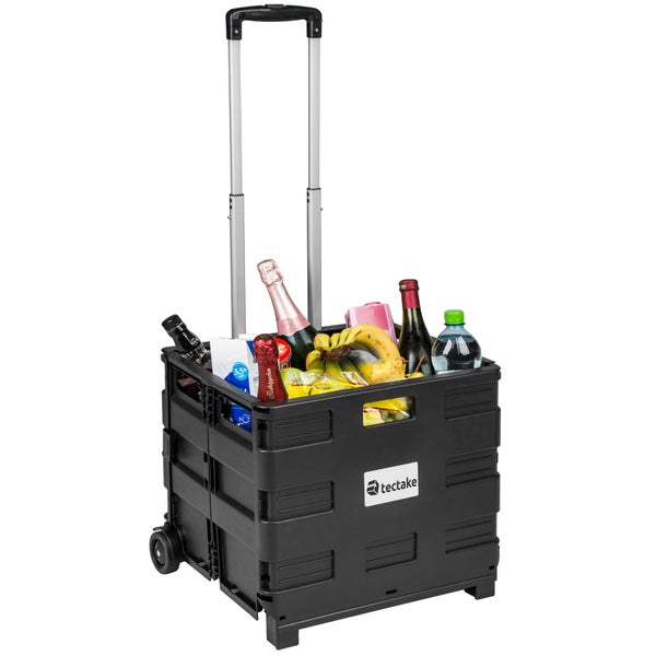 Einkaufstrolley tectake  46 l klappbar schwarz