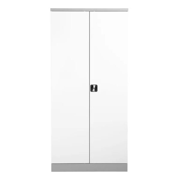 PROREGAL Stahlschrank Bee 6 Fachböden HxBxT 195 x 92 x 50 cm Pulverbeschichtetes & Verstärktes Fachbodenmaterial Grau & Weiß