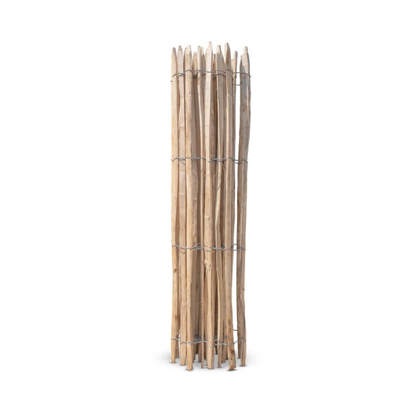 Französischer Premium Staketenzaun Kastanie - Länge 5 Meter, Höhe 175 cm, Lattenabstand 6-7 cm