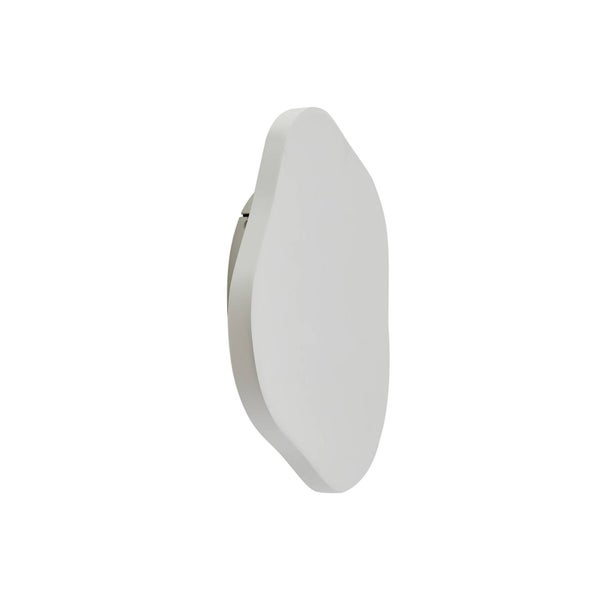 Weiße LED-Wand- und Deckenleuchte mit organischer, asymmetrischer Form.