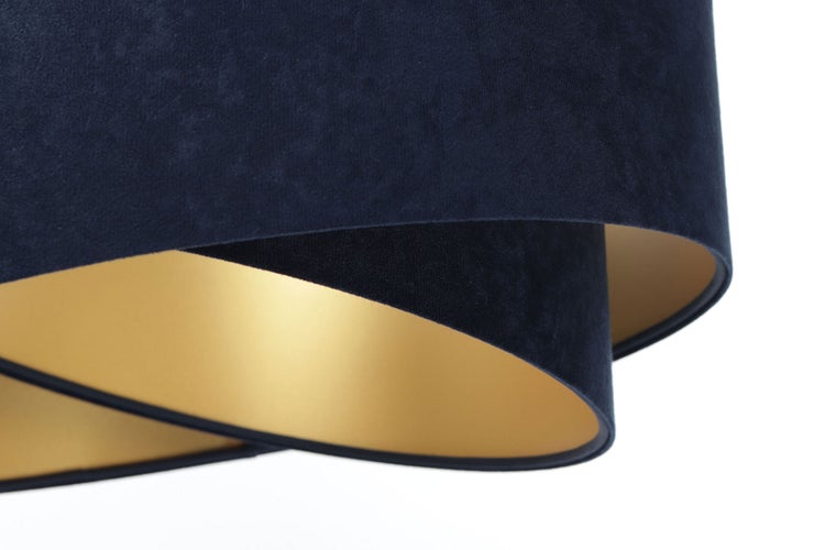 Pendelleuchte Hängeleuchte Henny P Velours marine blue & gold Ø 45 cm 11135