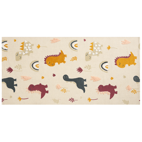 Kinderteppich Baumwolle mehrfarbig 80 x 150 cm Dinosauriermuster TIOP