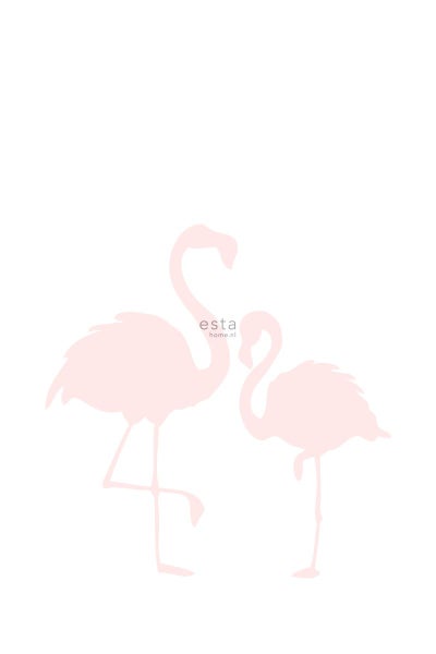 ESTAhome Fototapete Flamingos Hellrosa und Weiß - 1,86 x 2,79 m - 158838