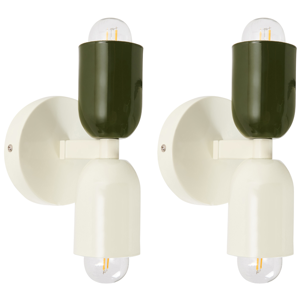 Wandlampe 2er Set TOPI Metall Cremeweiß