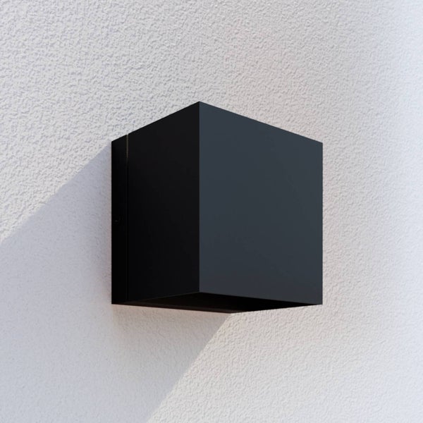 Lindby LED Wandleuchte außen Glyn (spritzwassergeschützt (Modern) in Schwarz aus Aluminium (2 flammig, ) - Außenwandleuchten Wandlampe Led Außenlampe Outdoor für Außenwand/Hauswand