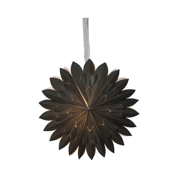 Schwarzer Papierstern als Weihnachtsdekoration