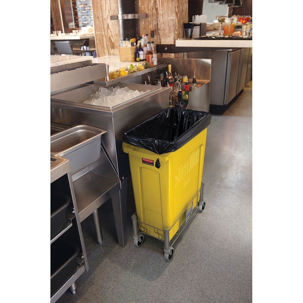 PROREGAL Rubbermaid Slim Jim Mülleimer Mit Belüftungskanälen 87 Liter HxBxT 76,2 x 28 x 56 cm Gelb