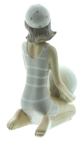 FRANK FLECHTWAREN | Figur Stranddame, 9 x 5 x 13 cm, POLYRESIN