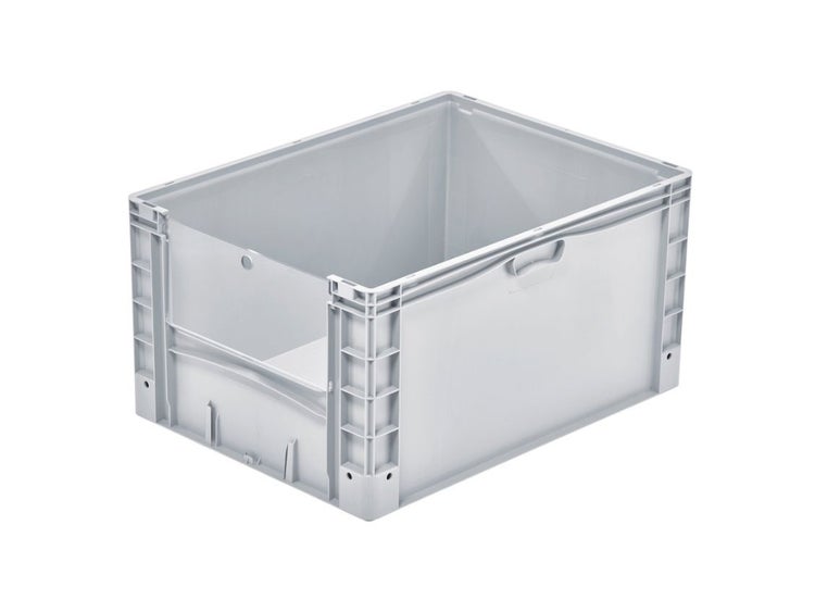 PROREGAL SparSet 2x Euro-Norm Großbehälter Insight Cover HxBxT 42 x 60 x 80 cm 168 Liter Grau Eurobehälter Transportbox