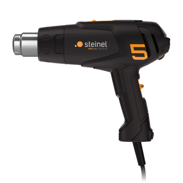 Steinel Heißluftgebläse PRO HM 2320 ESD in Schwarz und Orange mit Pistolenhandgriff.