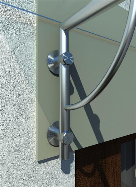 Glaswerk Westfalen - (LB) 120x90 cm Klarglas Glasvordach inkl. Halter
