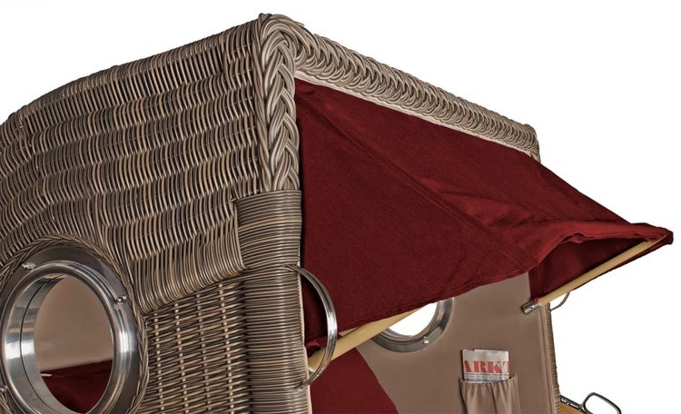 Strandkorb Rantum Grande Teak PE grey Dessin 550