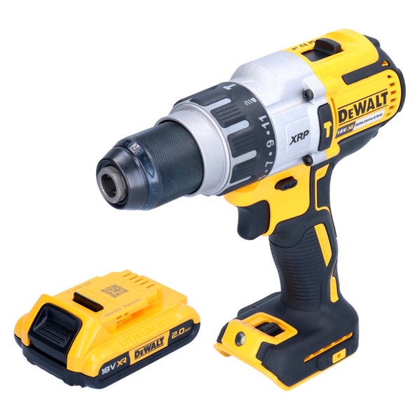 DeWalt Akku-Bohrschrauber 18 Volt XR Brushless XRP mit einem Lithium-Ionen-Akku 2,0 Amperestunden.