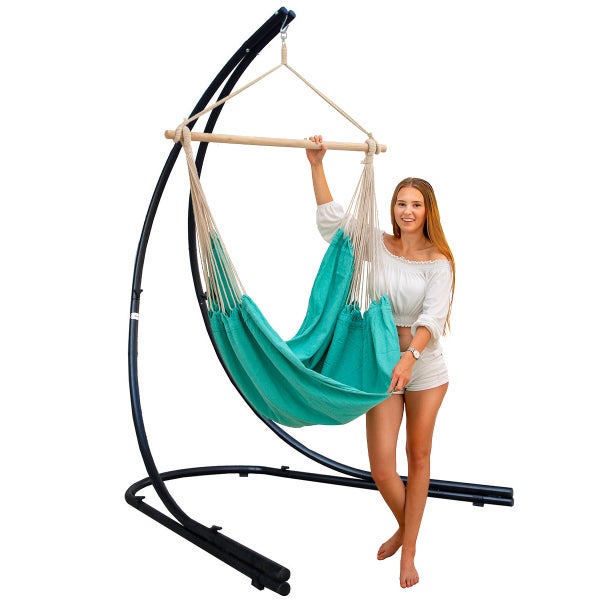 XXL Hängesessel Relaxsessel 185x130cm in Mint + 210cm Gestell
