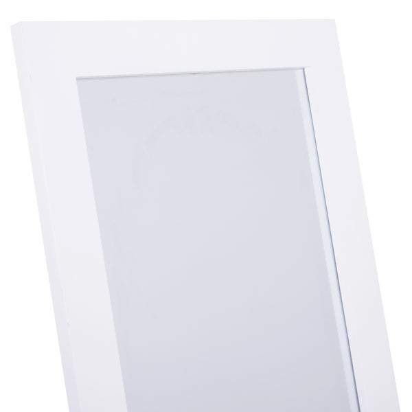 HOMCOM Standspiegel Ganzkörperspiegel Schminkspiegel Erhöhte Füße Pflegeleicht MDF Weiß 47 x 46 x 148 cm