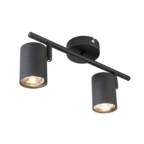 Schwarze Deckenleuchte mit zwei Strahlern