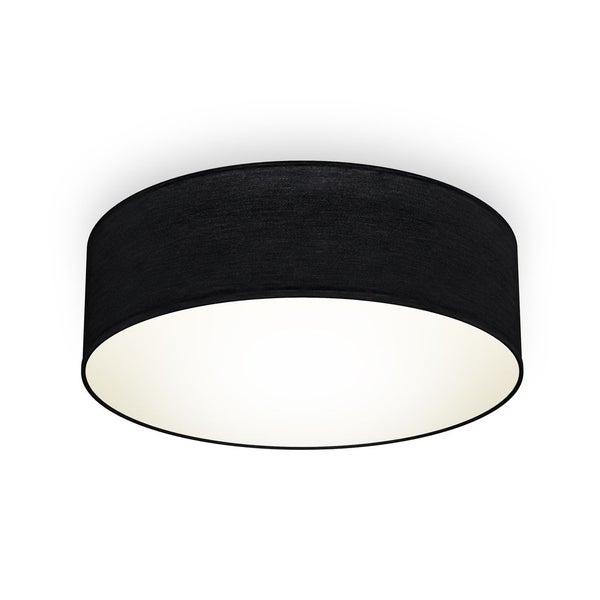Deckenleuchte Ø30 cm - Stoffschirm, E27 Fassung, 1-flammig, schwarz