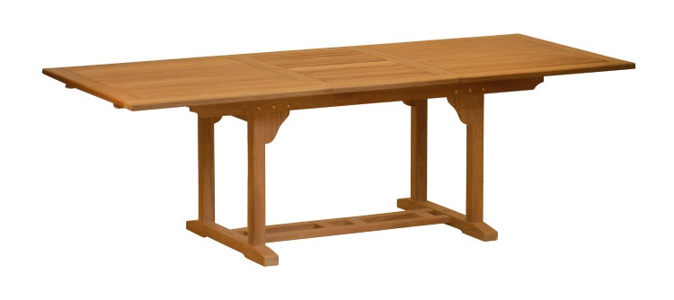 Teak Ausziehtisch 240 x 120 cm premium wetterfest erweiterbar