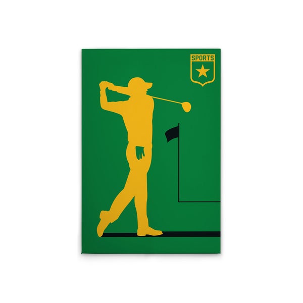 Poster mit Golfmotiv und Sportlogo