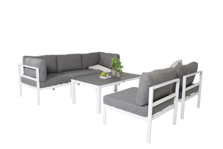 Copacabana Lounge-Set 2 Teile weiß. 70 X 120 X 45 cm