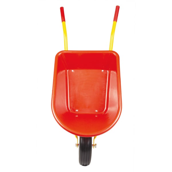 Kinderschubkarre Ravendo BJ 350 – 35 L Mulde, 50 kg Tragkraft, Vollgummirad, geschweißter Rahmen, rot
