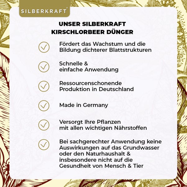 SILBERKRAFT Kirschlorbeer Dünger – NPK Flüssigdünger – 1 Liter