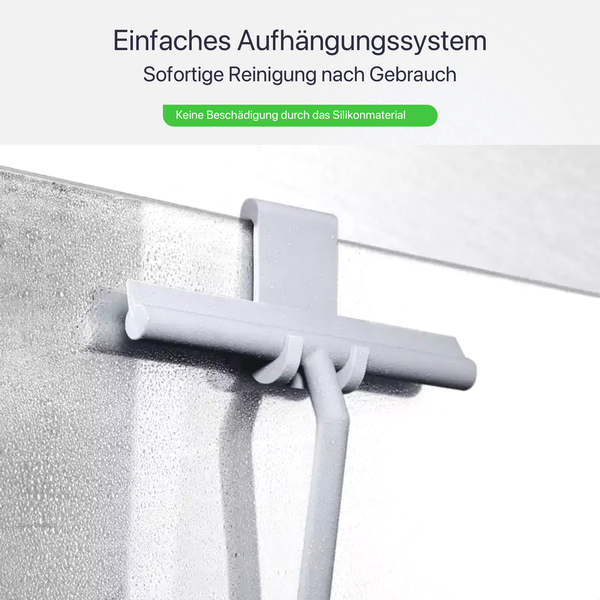 Duschabzieher Silikon Grau mit Aufhängesystem 21 cm x 16 cm