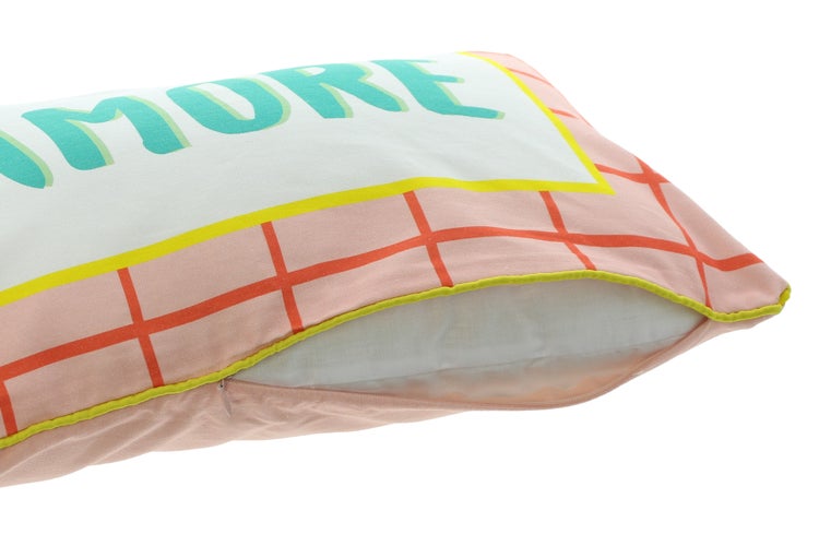 Dekokissen mit Reißverschluss und Aufdruck