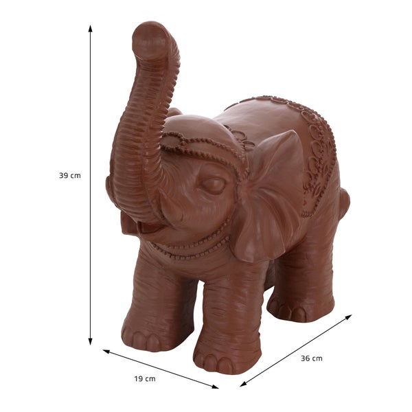 ML-Design Deko Figur Elefant Braun 36x19x39 cm, Orientalische Finish, witterungsbeständig, für Innen & Außen, Glückselefant Statue als Geschenk, Feng Shui Skulptur, Reichtum Figur, Gartendeko Raumdeko