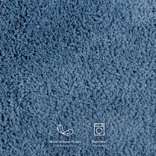 FLOORDIREKT Badematte Sky Soft - Reckteckig - Rutschhemmende Rückseite - Hellblau - 60 x 100 cm