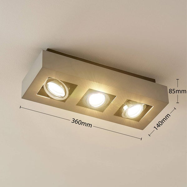 Deckenleuchte mit drei Strahlern, Abmessungen 360 mm x 140 mm x 85 mm