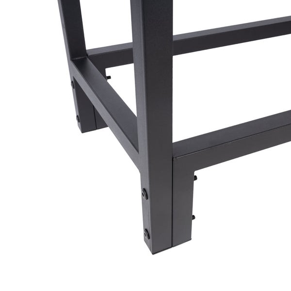 FLOORDIREKT Kaminholzregal Samos - Schwarz - Modernes Brennholzregal mit Haken - für Innen und Außen - 77 x 76 x 30 cm