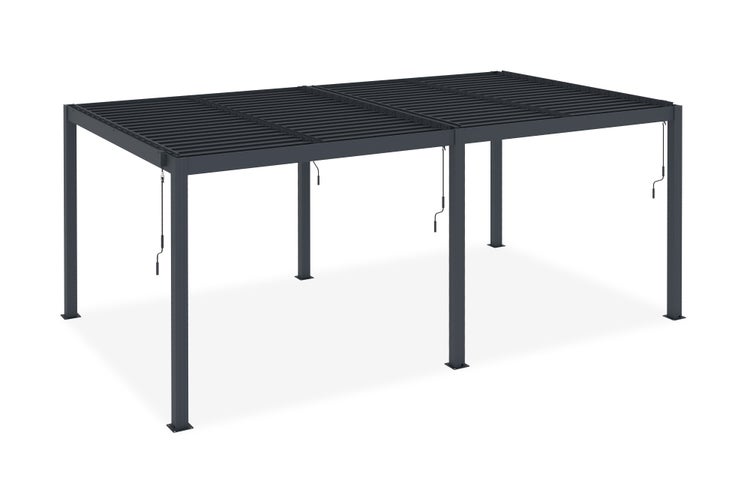 Pergola Aluminium Lamellendach SANTA B510 x T304 x H220 cm, Aluminiumpfosten 10 x 10 cm, Anthrazitgrau