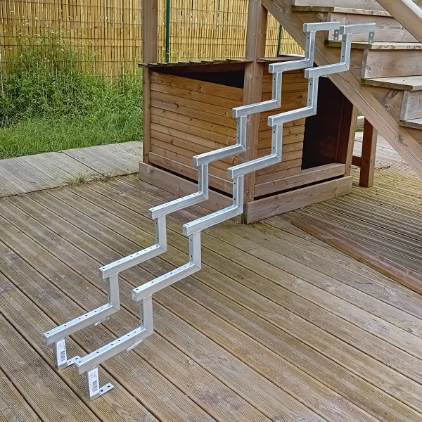 2er Set Stahl Treppenwange 7 Stufen - Option für Setzstufen-Höhe 119cm