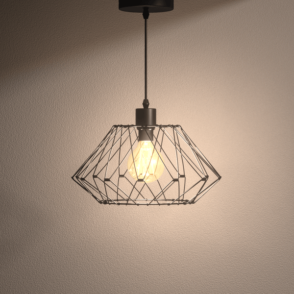 EMKE Retro Pendelleuchte E27, 37x37 cm, Hängelampe mit verformbarem Metallschirm, industrielle Deckenlampe aus Eisen mit 120 cm Kabel, für Esszimmer, Wohnzimmer, Schlafzimmer (ohne Leuchtmittel)