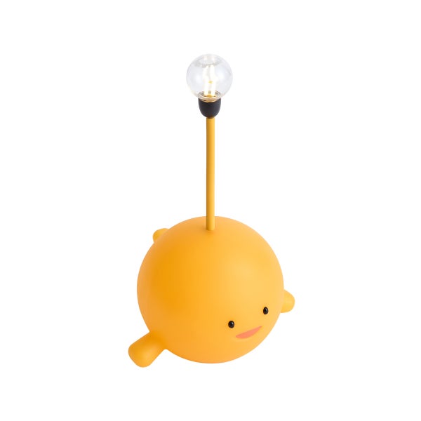 Gelbe Kinderlampe mit Glühbirne